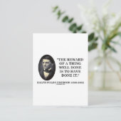 Die Belohnung einer gut gemachten Sache ist, sie g Postkarte (Stehend Vorderseite)