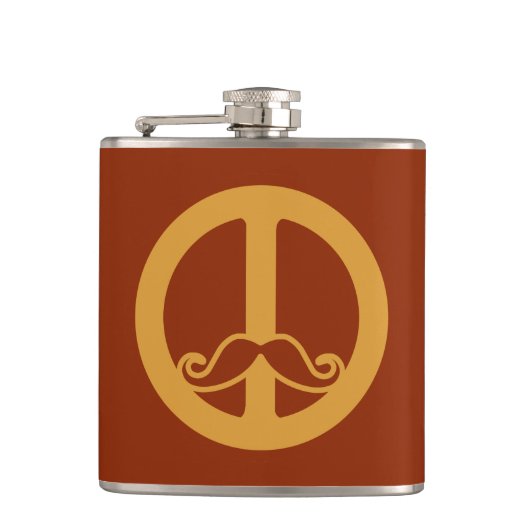 Die benutzerdefinierte Flasche "Peace Stache" Flachmann (Vorderseite)