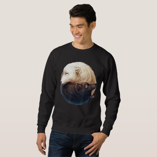 Die Berg-Ying-Yang-Wölfe Sweatshirt (Vorne ganz)