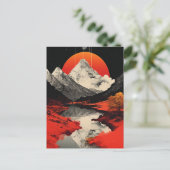 Die Berge, der Fluss und der Mond Postkarte (Stehend Vorderseite)