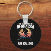 Die Berge in Nebraska fordern sonniges Skifahren Schlüsselanhänger (Vorderseite)