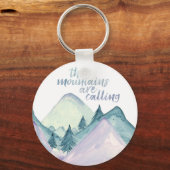 Die Berge nennen den Aquarellfarben-Schlüsselanhän Schlüsselanhänger (Vorderseite)