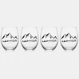 Die Berge nennen Design Wine Glass Set Weinglas Ohne Stiel