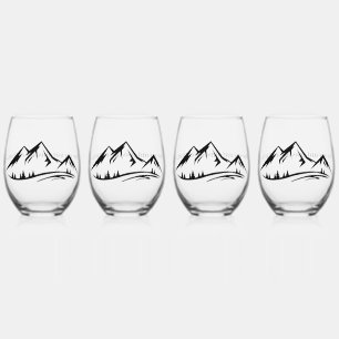 Die Berge nennen Design Wine Glass Set Weinglas Ohne Stiel