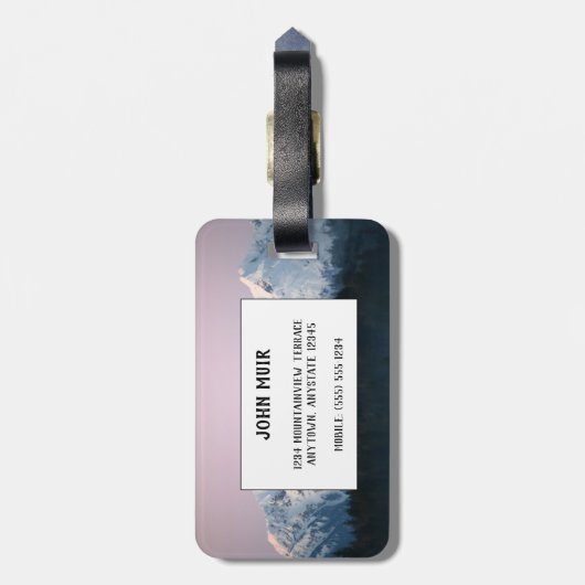 Die Berge nennen Gepäckanhänger (Rückseite vertikal)