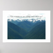 Die Berge nennen John Muir Zitat Poster (Vorne)