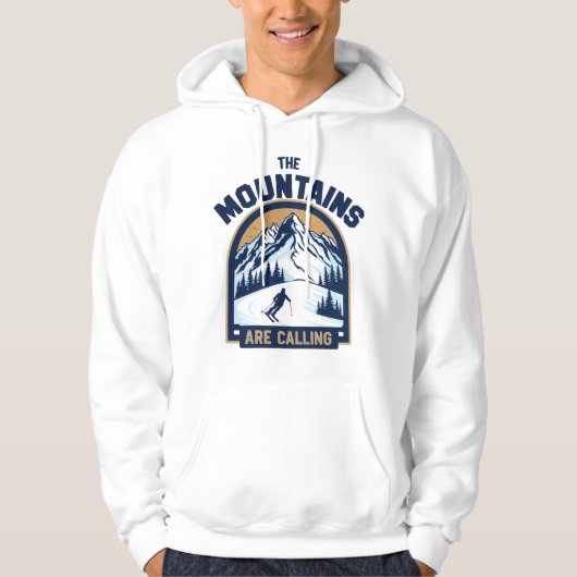 Die Berge nennen Männer Hoodie (Vorderseite)