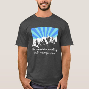 "Die Berge nennen" Retro Wolken u. Himmel T-Shirt