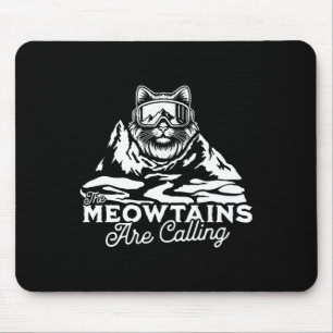 Die Berge nennen Snowboards lustige Katzenmänner Mousepad