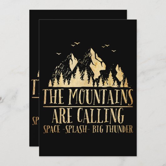 Die Berge nennen "Space Splash Big Thunder" Einladung (Vorne/Hinten)