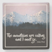 Die Berge nennen Stone-Untersetzer Steinuntersetzer (Vorderseite)