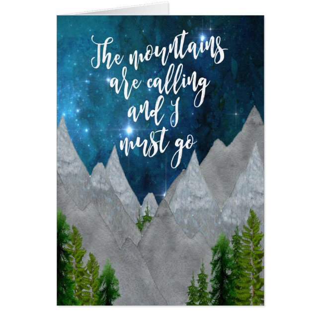 die Berge nennen Typografiekarte (Vorne)
