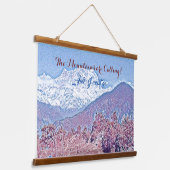 Die Berge nennen Vivid Blue Snow Clad Wandteppich Mit Holzrahmen (Gewinkelt)