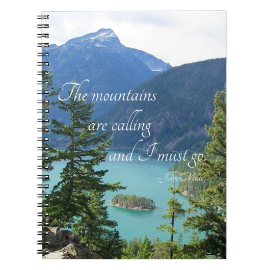 Die Berge nennen Zitat-Bergsee Notizblock (Vorderseite)