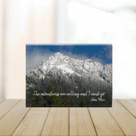 Die Berge nennen Zitat Snowy Mountains Fotoblock