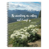 Die Berge nennen Zitate, Wiesen-Wildblumen Notizblock (Vorderseite)