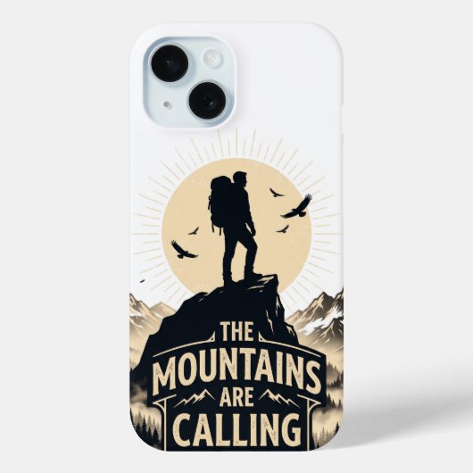 Die Berge rufen Abenteuer-Silhouette Case-Mate iPhone Hülle (Rückseite)