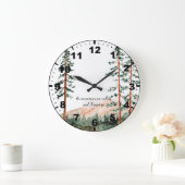 Die Berge rufen an - Berge, Nebel, Kiefern Große Wanduhr (Zuhause)