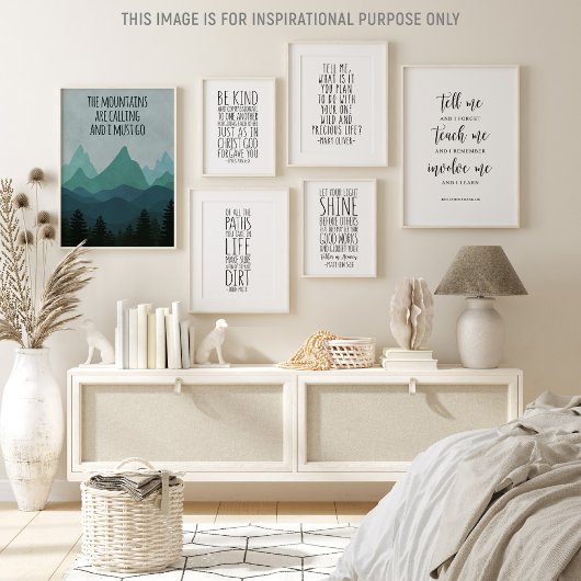 Die Berge rufen, John Muir Zitat Poster