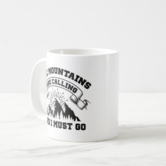 Die Berge rufen Kaffeetasse (Vorderseite Links)