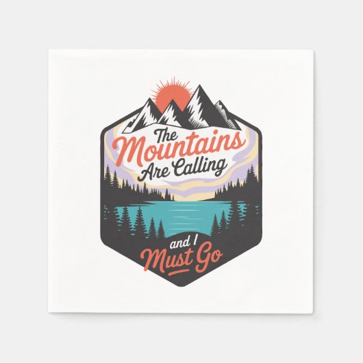 Die Berge rufen - Naturerlebnis Serviette (Vorderseite)