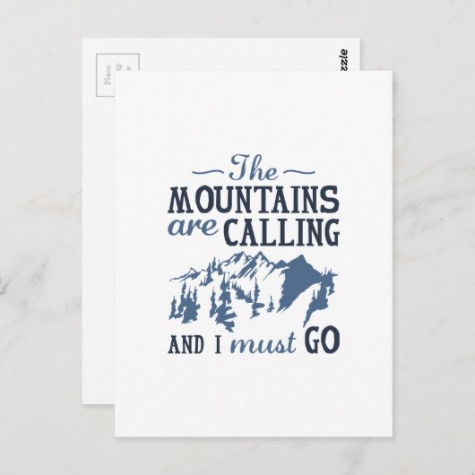 Die Berge rufen Postkarte (Vorne/Hinten)
