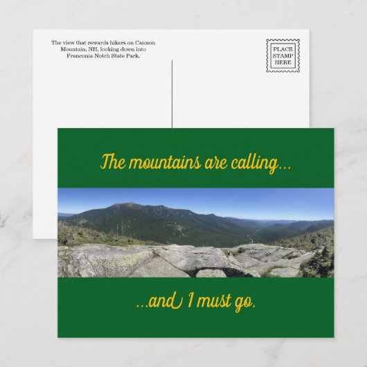 Die Berge rufen Postkarte (Vorne/Hinten)