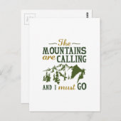 Die Berge rufen Postkarte (Vorne/Hinten)