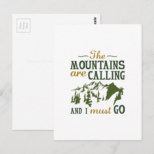 Die Berge rufen Postkarte (Vorne/Hinten)