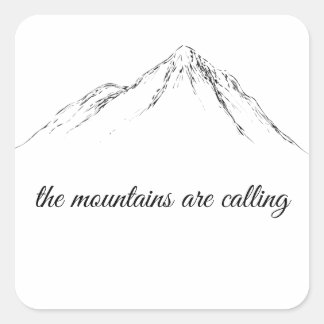 die Berge rufen Quadratischer Aufkleber