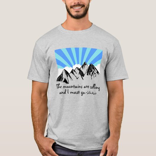 Die Berge rufen Retro-Wolken und Himmel T-Shirt (Vorderseite)