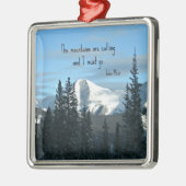 Die Berge rufen.. Silbernes Ornament (Links)