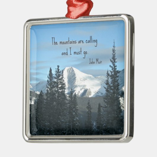 Die Berge rufen.. Silbernes Ornament (Links)