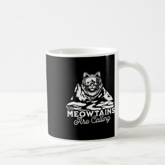 Die Berge rufen Snowboards Lustige Katzen Männer Kaffeetasse