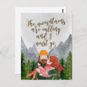 die Berge rufen und es muss auf Postkarte gehen (Vorne/Hinten)