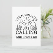 Die Berge rufen, und ich muss gehen Dankeskarte (Stehend Vorderseite)