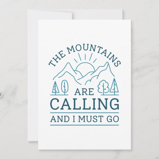 Die Berge rufen, und ich muss gehen Dankeskarte (Vorderseite)