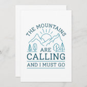 Die Berge rufen, und ich muss gehen Dankeskarte (Vorne/Hinten)