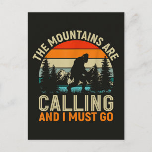 Die Berge rufen und ich muss gehen Feiertagspostkarte