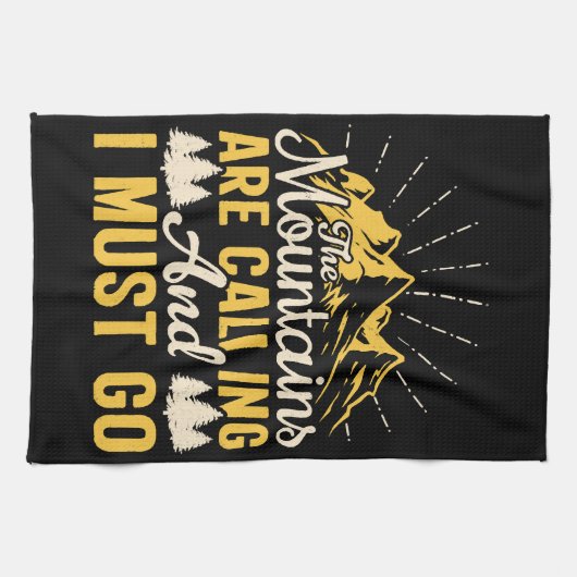 Die Berge rufen und ich muss gehen Geschirrtuch (Horizontal)