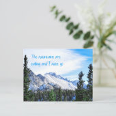 Die Berge rufen und ich muss gehen Postkarte (Stehend Vorderseite)