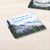 Die Berge rufen und ich muss gehen Rechteckiger Pappuntersetzer (angewinkelt)