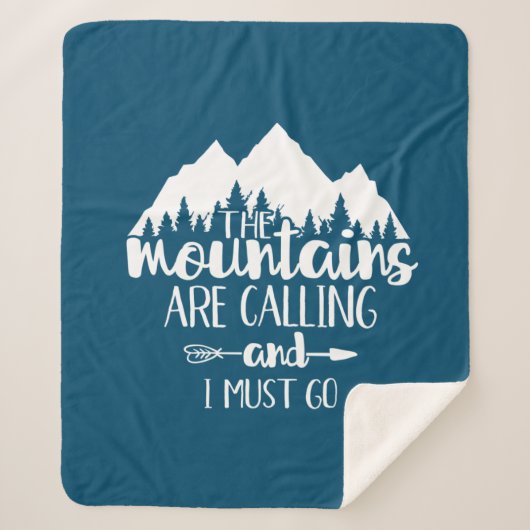 Die Berge rufen und ich muss gehen Sherpadecke (Vorderseite)