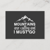 Die Berge rufen, und ich muss gehen Visitenkarte (Vorderseite)