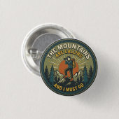 Die Berge rufen Vintage-Wanderabzeichen Button (Vorne & Hinten)