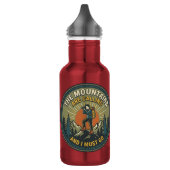 Die Berge rufen Vintage-Wanderabzeichen Edelstahlflasche (Links)