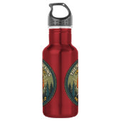 Die Berge rufen Vintage-Wanderabzeichen Edelstahlflasche (Rückseite)