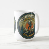 Die Berge rufen Vintage-Wanderabzeichen Kaffeetasse (VorderseiteRechts)