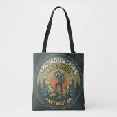 Die Berge rufen Vintage-Wanderabzeichen Tasche (Vorderseite)