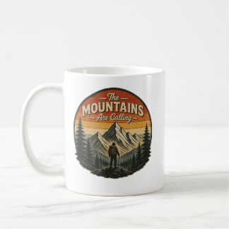 Die Berge rufen – Vintage Wandern Kaffeetasse